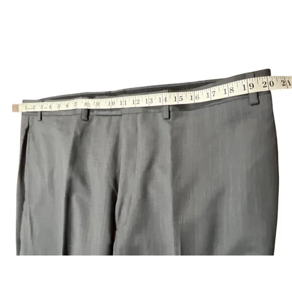 Calvin Klein Mens Gray 2-Piece Suit 46L Jacket & Pants 100% Wool Classic Fit - Picture 13 of 16